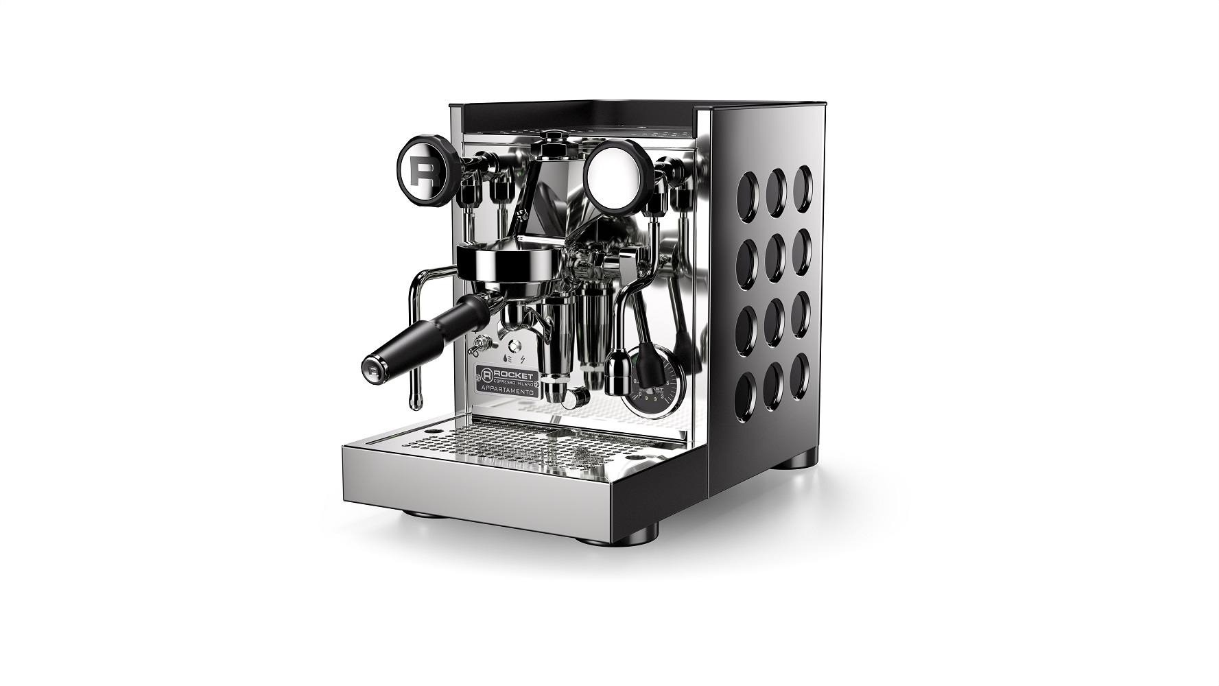 Rocket Espresso Appartamento TCA teräs ja musta